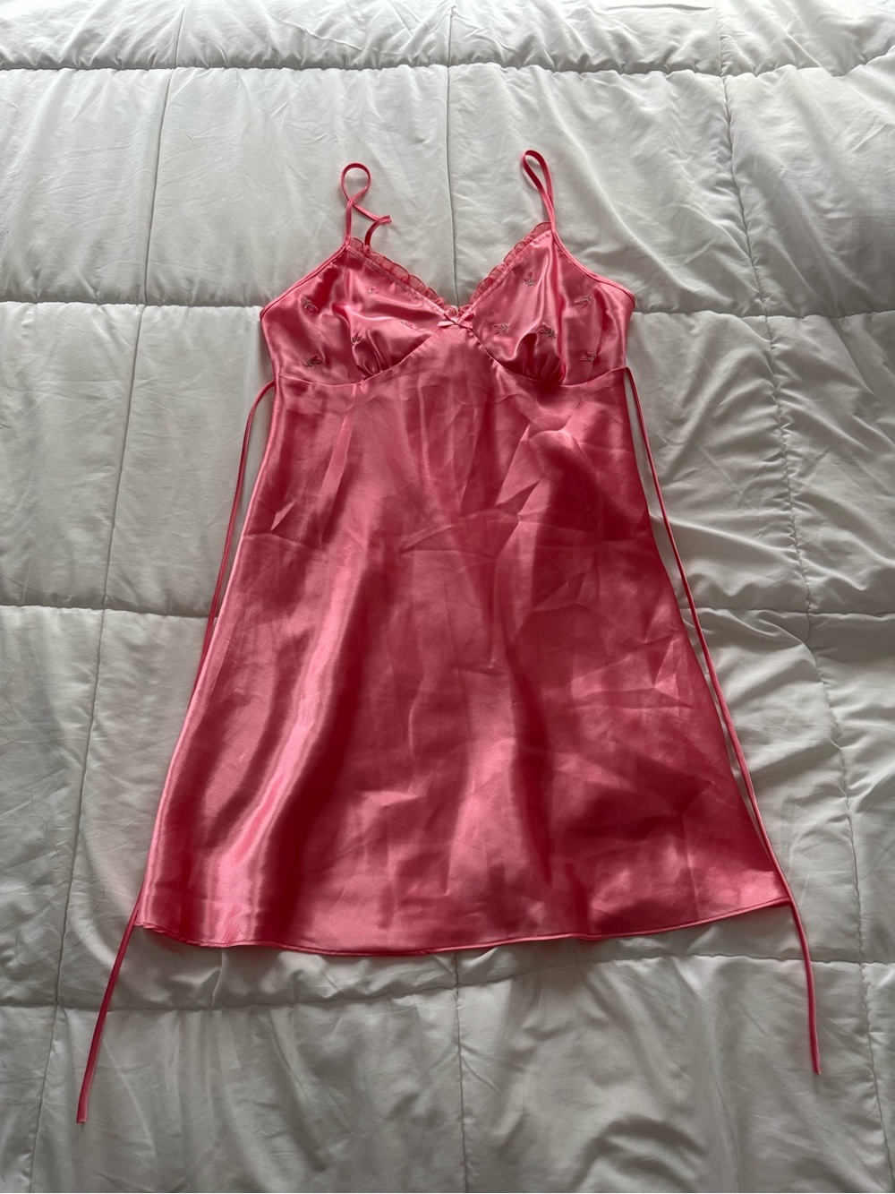 Silky Pink Slip Dress Nightgown - Women's Intimates